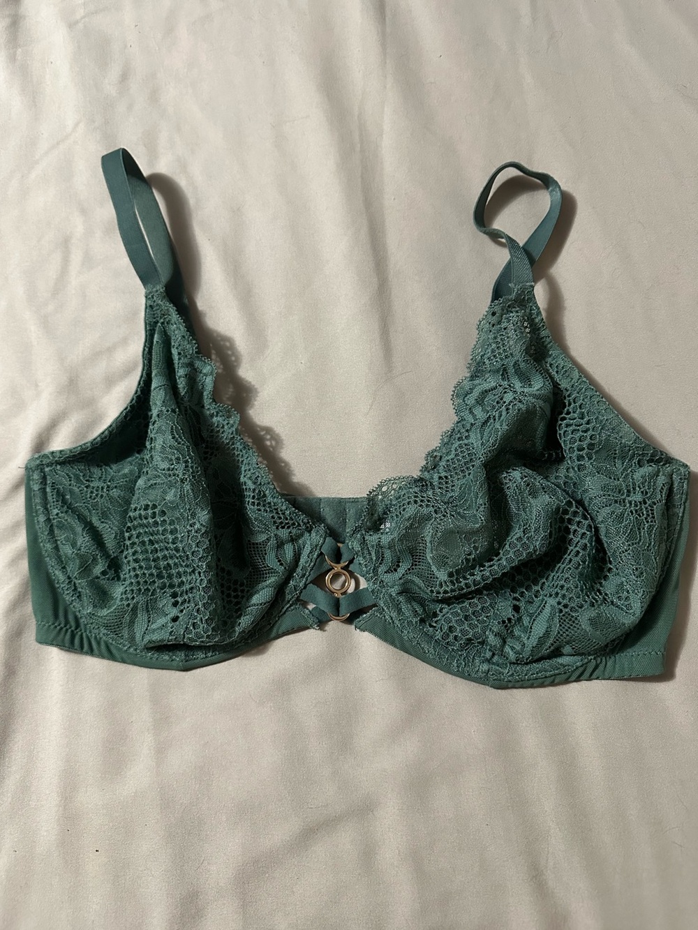 Green Lace Balconette Bra